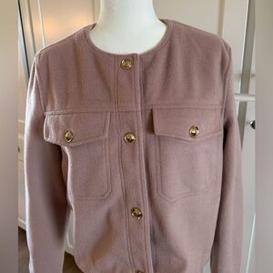 Tahari Elie pink blazer womens size large Large front pockets with gold hardware